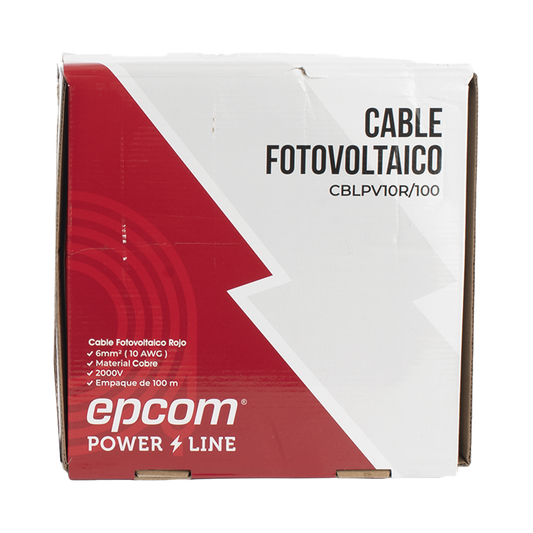 Kit de cable solar rojo y negro 10 AWG 100 m