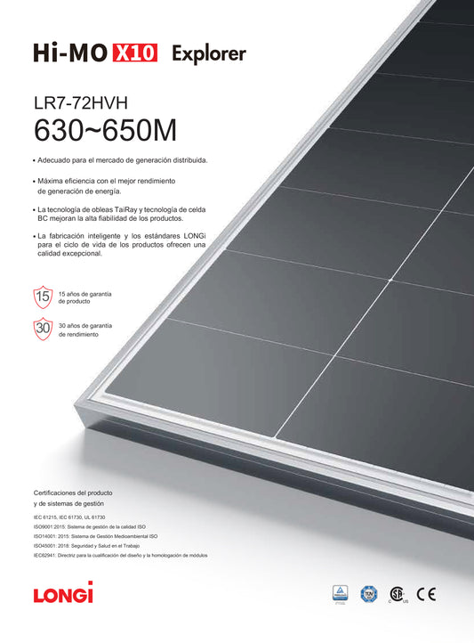 Panel solar Longi 645W