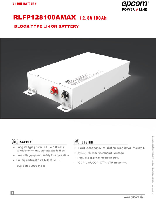 Batería de litio EPCOM Powerline 12.8V 100Ah