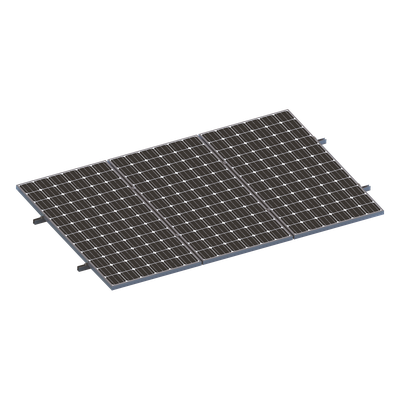 Kit De Minirieles Para Panel Solar Arreglo 1X3 Para Instalación Plano En Lámina