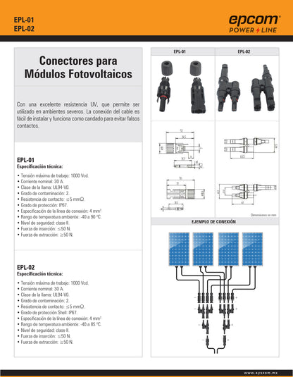 Conector MC4 macho y hembra