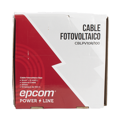 Kit de cable solar rojo y negro 10 AWG 100 m