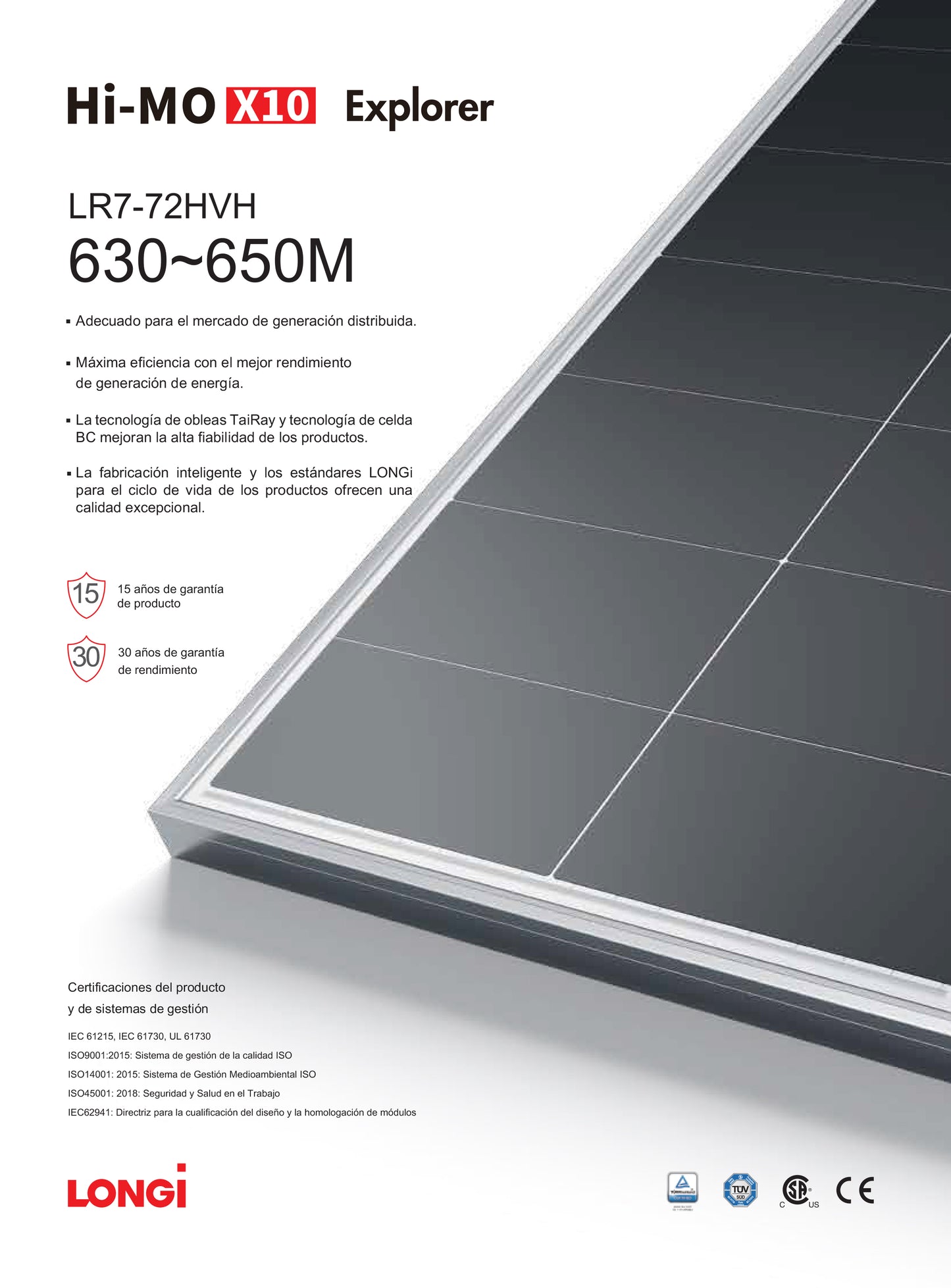 Panel solar Longi 645W