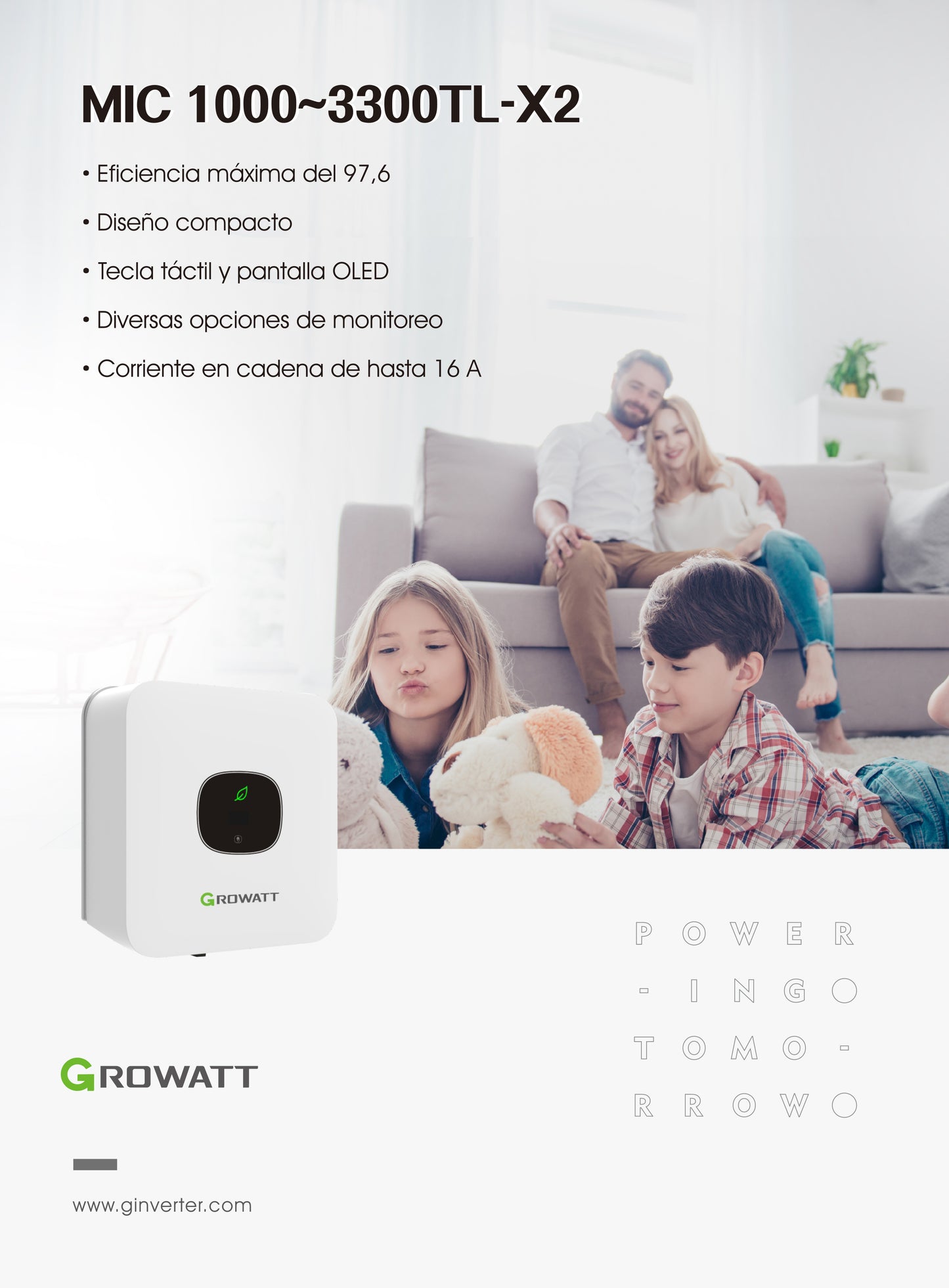 Inversor solar Growatt 3.3kW