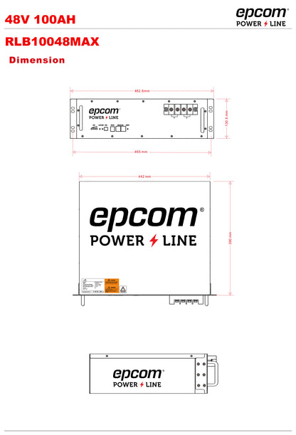 Batería de litio rack EPCOM Powerline 48V 4.8kWh
