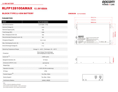 Batería de litio EPCOM Powerline 12.8V 100Ah