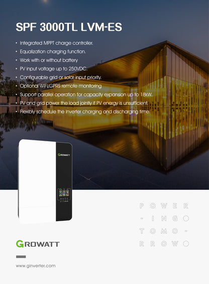Inversor cargador Growatt 3kW