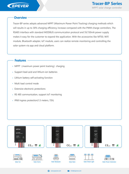 Controlador de carga EPEVER Tracer 50A