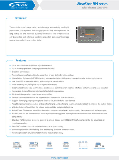 Controlador de carga EPEVER VS 20A