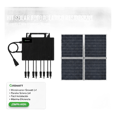 Kit Solar Interconexion  / 2.5kW  220Vca / Microinversores Growatt / Montaje Incluido